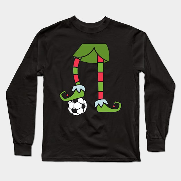 Soccer Christmas Elf Xmas Gift Long Sleeve T-Shirt by RJCatch